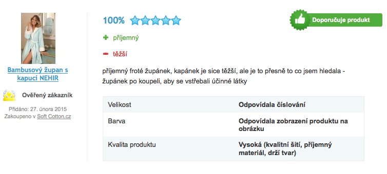 Recenze dámského županu NEHIR Recenze dámského županu NEHIR