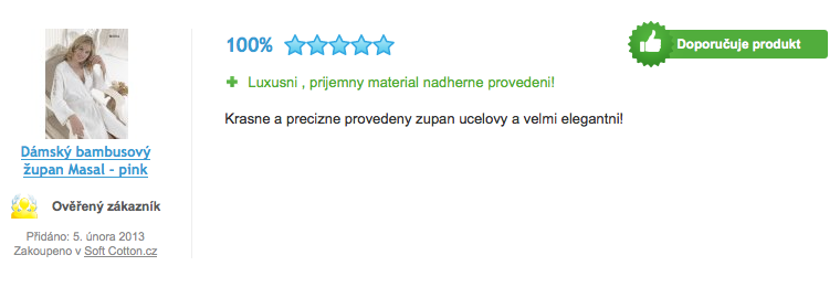 Recenze dámského županu MASAL v dárkovém balení Recenze dámského županu MASAL v dárkovém balení