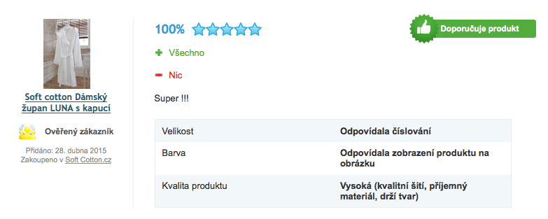 Recenze županu LUNA Recenze županu LUNA